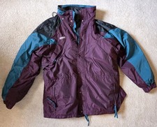 VTG Columbia 90s Mens XL 3 In 1 Snow/Ski Jacket Burgundy Teal Black Wiliwaw