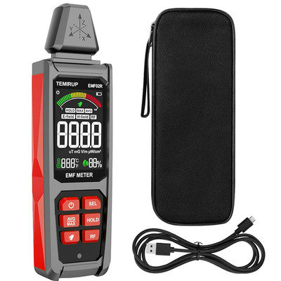 EMF Detector,  5 in 1 Handheld EMF Meter Radiation Detector, Detects EF, RF, MF,