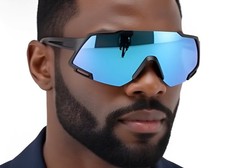 Men Anti Glare Fishing Cycling Driving Sport Sunglasses Wrap Golf Ski Shades