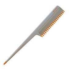 GOODY Unbreakable style Plastic 8" Orange grey Rat tail Comb Retro USA