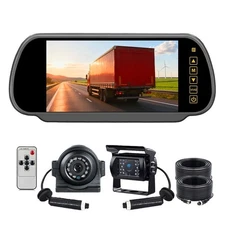 Backup Camera 2x 10m Cables 7" Monitor 12v Waterproof for Trucks/RV/Bus/Van