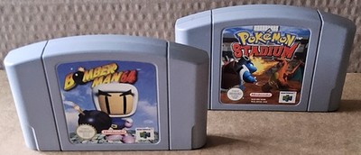 Nintendo 64 N64   Bomberman 64 / Pokémon Stadium   Original Game Lot