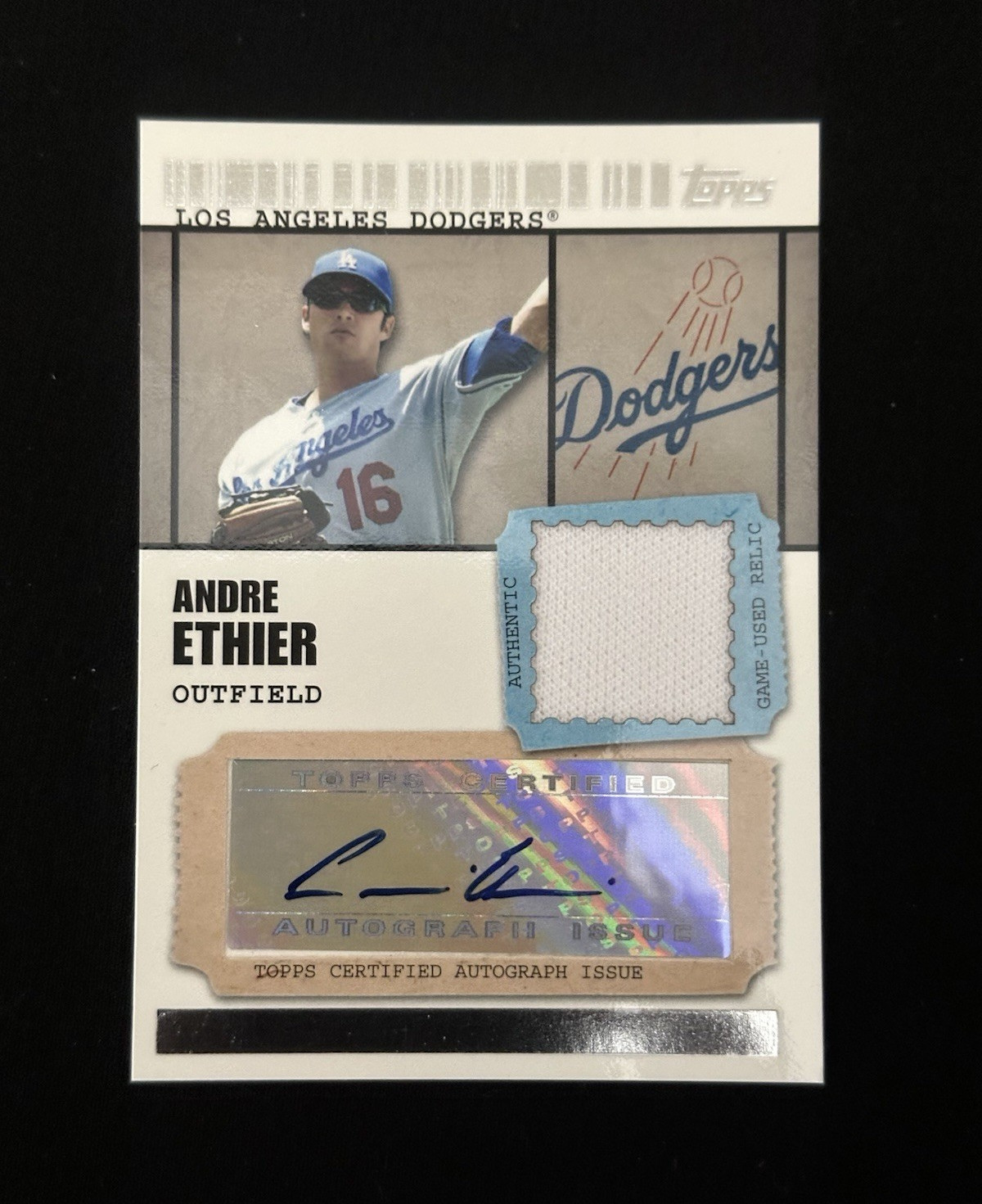 Topps 2009 Ticket To Stardom Andre Ethier Dodgers Auto Relic TSAR-AE /489
