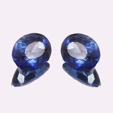 Flawless 10 X 8 mm Natural lustrous Blue Sapphire OVAL Loose Gemstone Pair