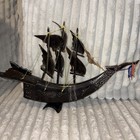 Vintage Asian Water Buffalo Horn Mast sail boats and 1  Wood Boat New Zealand — photo 5