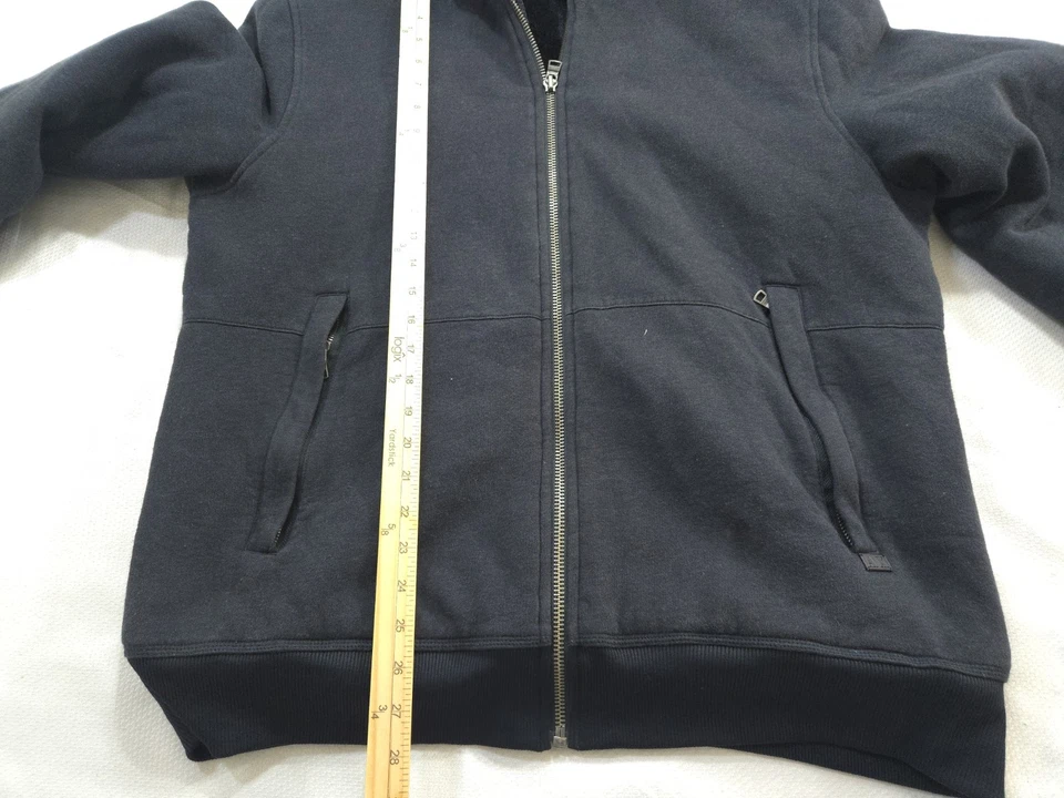 Armani Exchange Hoodie Extra Large Blue Jacket Heavy Faux Fur Full Zip Bomber - Image 3 of 4