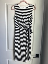 Tommy Hilfiger Striped Bodycon Dress Navy White Striped Nautical Womens Size 6