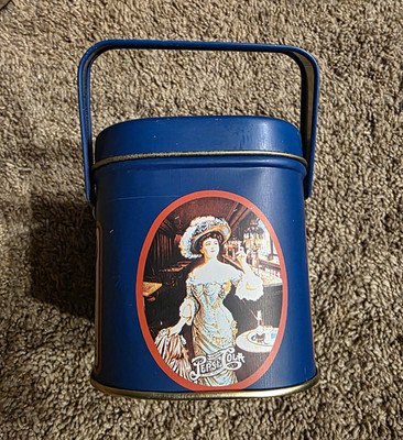Pepsi Blue Tin Carry Pail Lunch Box Swing Handle ''Drink Pepsi-Cola 5¢''