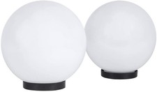 Kugelleuchte Kugellampe Außenleuchte 2er Set 20/25cm weiß E27 Gartenleuchte 230V
