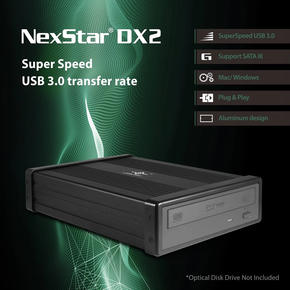 NexStar DX2 USB 3.0 External Enclosure Design for 5.25" Blu-Ray/CD/DVD SATA D... - Image 2 of 4