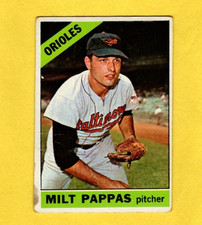 1966 Topps Milt Pappas #105 Baltimore Orioles G/VG Stain FREE SHIPPING