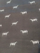 Charcoal Gray White Zebra Cotton Luxe Flannel Fabric~2-1/4 yards Uncut~JoAnn