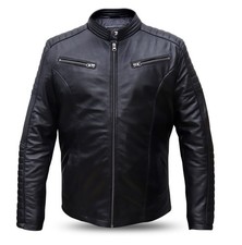 Genuine leather jacket biker  men pure lamb skin soft n ightweight Bomber 