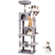 HOT/ Cat Tree for"door Cats,63" Cat Tower with 2 Cat Condos,Sisal Scratching