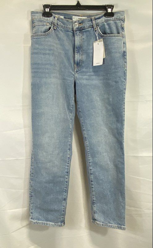 MNG Mango Women's Claudia Slim High Waist Cropped Light Blue Jeans NWT Size 10