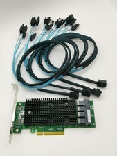 LSI 9400-16i HBA 12 Gbps PCIe 16 Port IT Mode JBOD  4x SFF8643-SATA Cable US