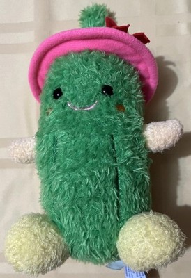 Goya Chan Plush Cucumber Stuffed Toy Souvenir Okinawa Japan CUTE Pink Hat