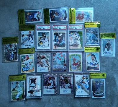 Lot (x21) SIGNED Baseball Cards Tony Perez, Marcus Stroman, James Wood RC + More