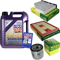 Inspektionspaket 5L Liqui Moly 5W-40 FüR Audi Q3 1.4 TSI A3 Cabriolet VW Caddy