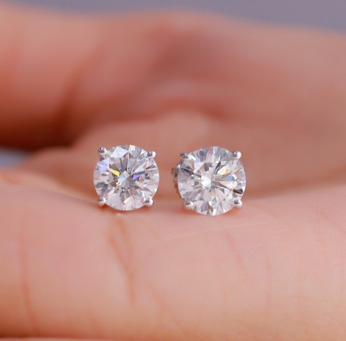IGI Certified 0.50 Ct-6.00 Ct Lab Grown Diamond Solitaire Stud Earrings ...
