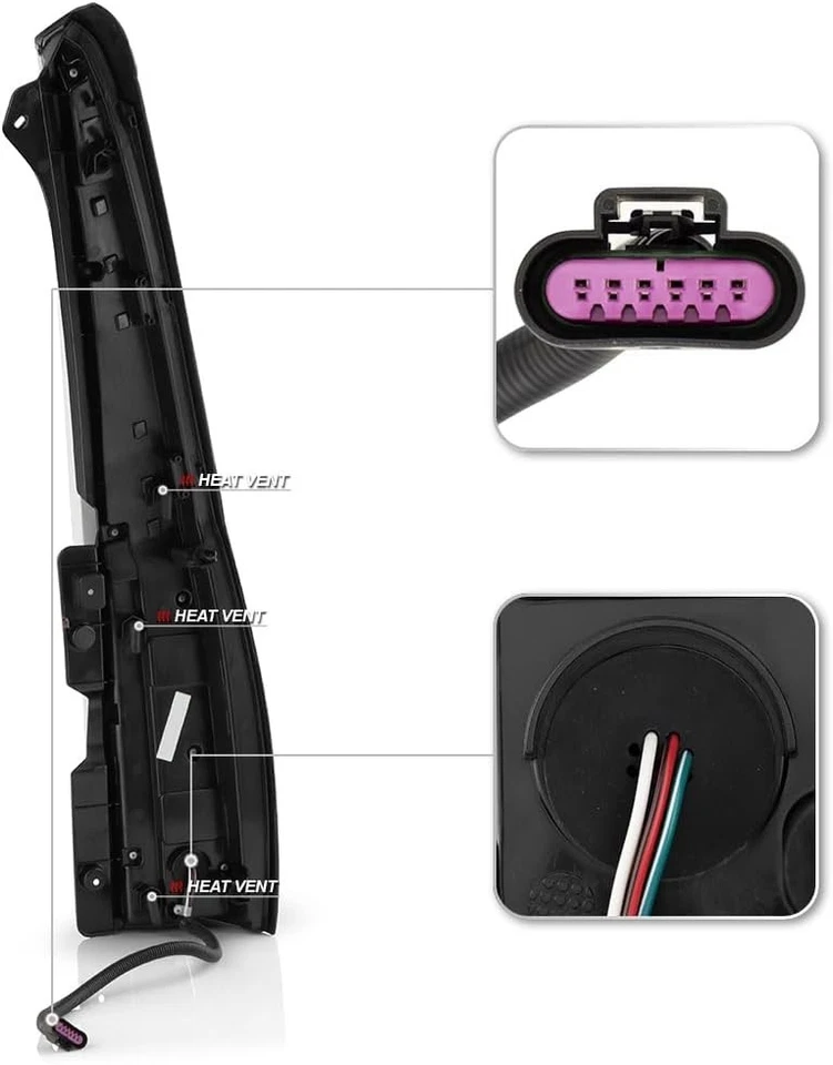 LED Tail Lights Brake Lamps Left Right for 2007-2014 Cadillac Escalade ESV - Image 2 of 4