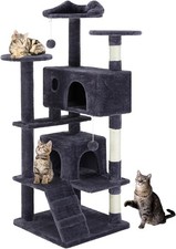 DUMOS 54-inch Indoor Cat Tree Tower  Multi-Level Pet House for Large Cats wit...