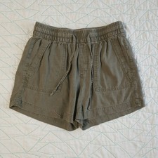 Old Navy Green Linen Blend Pull On High Rise Shorts Womens XS