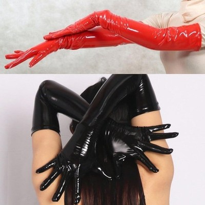 Praktisch Nagelneu Hochwertig Handschuhe Performance Schwarz/Rot Sexy Tanz