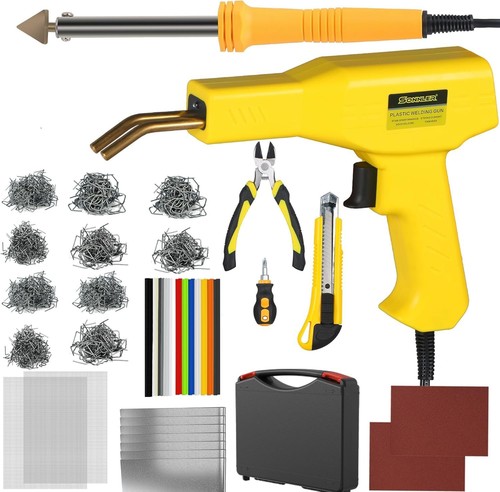 RX WELD Plastic Welder, 2 In 1 Plastic Welding Kit Plastic Repair Welder Kit 1000pcs Hot Stapler Soldering Gun For Car Bumper Cracks Kayaks Plastic Toys