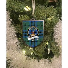 Marshall Clan Crest Tartan Ornament  3D Printed Shield, Double-Sided