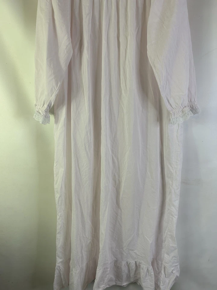 Camisón vintage años 90 para mujer grande de encaje de algodón con volantes Primitive Country Foto 3 de 4