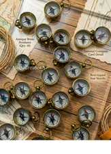 Vintage Handmade Brass mini compass collectible gift lot of 100 pieces
