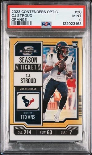2023 PANINI CONTENDERS OPTIC ORANGE #20 CJ STROUD ROOKIE RC 20/50 PSA 9