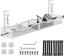 Under Desk Cable Management, Cable Management No Drill, 25'' Metal Cable Tray w