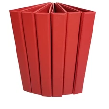 Cardinal Performer 3 Ring Binders Red 1 Inch Round Ring School Office Set of 6