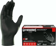 GLOVEWORKS Black Nitrile Gloves 5 Mil X Large 100 Count Disposable