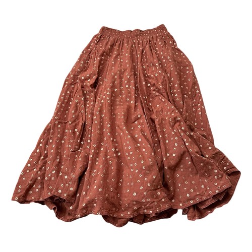 Maxi Falda ANTHROPOLOGIE Kaley Brillante Bolsillos Dorados Rosa Óxido Para Mujer Talla XS - Imagen 5 de 11