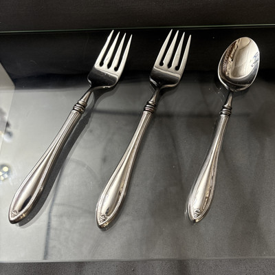 Oneida Stainless Sheraton 3Pc 18/10 Flatware Replacements #2 Salad Forks #1 Tsp