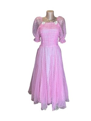 Vtg Kleemeier Hof Pink Tulle Maxi Dress Romantic Fairycore Cottagecore Prom XS/S