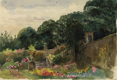 Arthur Herbert Hussey (1863-1923) Aquarell Gemälde Balcaskie Fife Schottland