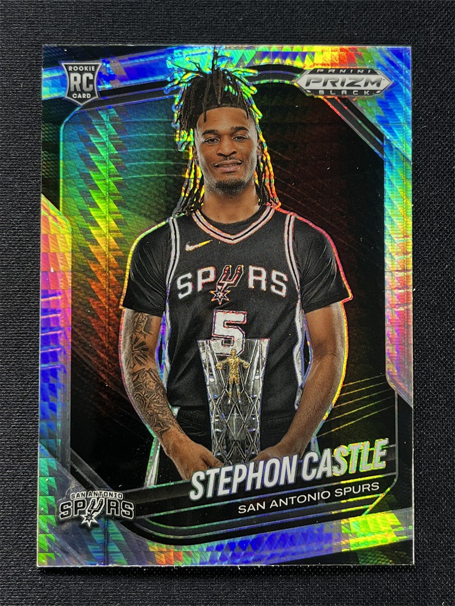 2024-25 Panini Prizm Black Stephon Castle #96 Hyper Prizm Rookie RC Spurs