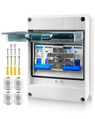 32A Dual Power Manual Transfer Switch, IP65 Waterproof Circuit Breaker Box wi...