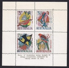 AUSTRALIA 1954 FRANCOBOLLO NOTIZIE CONCORSO SAGGI MINI FOGLIO