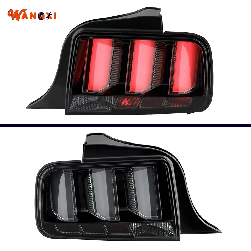 Smoked LED Sequential Tail Lights for 2005-2009 Ford Mustang Signal Brake Lamps - Изображение 2 из 4