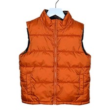 Gymboree Puffer Vest Youth Small 5-6 Reversible Camo Orange Full Zip Gorpcore