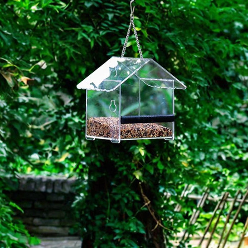 Window Bird Feeder Food Container Outside 6.3x4.33x5.12" for Outdoor Viewing - Picture 1 of 5