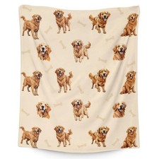 Golden Retriever Blanket - 60x80 Inches Size for Women, Men - Soft Fluffy Thr...