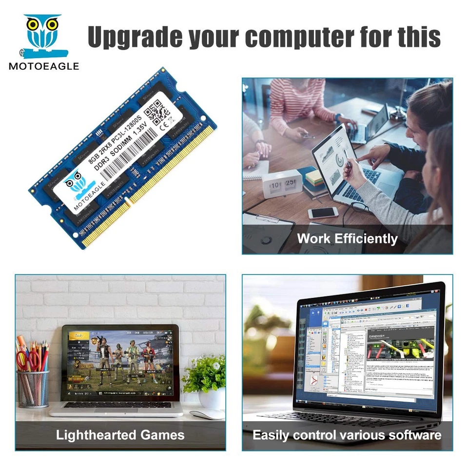 DDR3 1600MHz SODIMM 8GB PC3L 12800S 16GB Kit (2x8GB) Unbuffered Non ECC 1.35V - Immagine 4 di 4