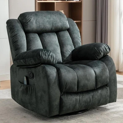 CANMOV Massage Recliner Chair w/Heat - Swivel Rocker - Overstuffed Comfort