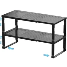 Expandable Spice Rack & Kitchen Cabinet Organizer - Stackable, Adjustable She...
